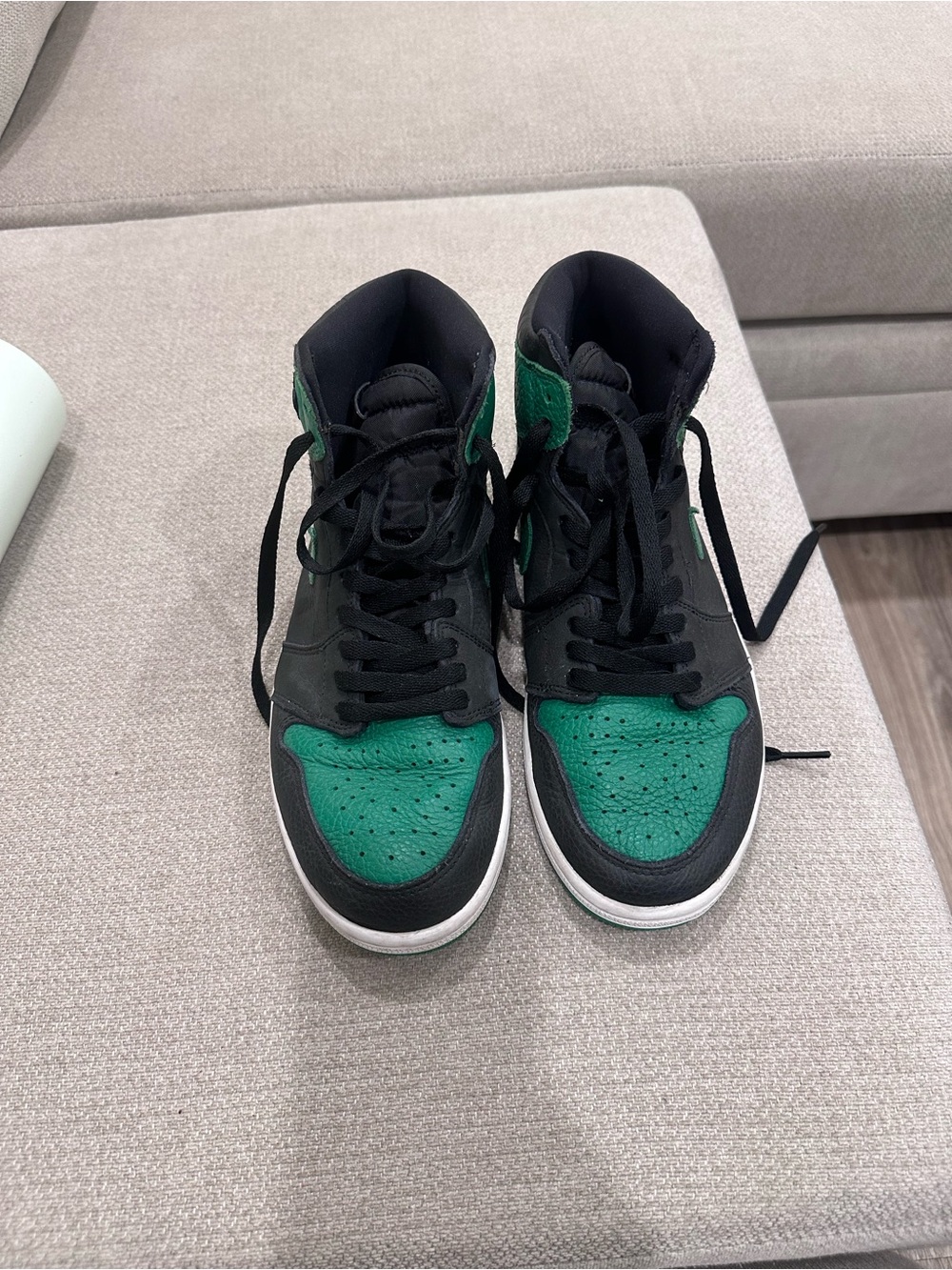Jordan High-Top Sneakers in Black and Green